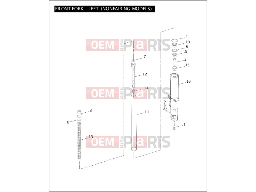 Harley-Davidson 2004 TOURING ELECTRA GLIDE STANDARD  - FLHT FRONT FORK - LEFT (NONFAIRING MODELS)