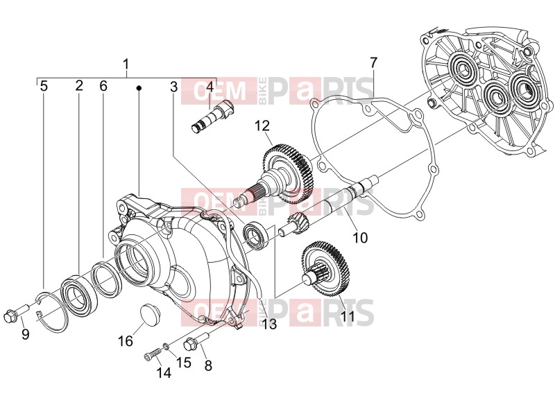 PIAGGIO Fly 150 (LBMM57) Engine » Reduction unit