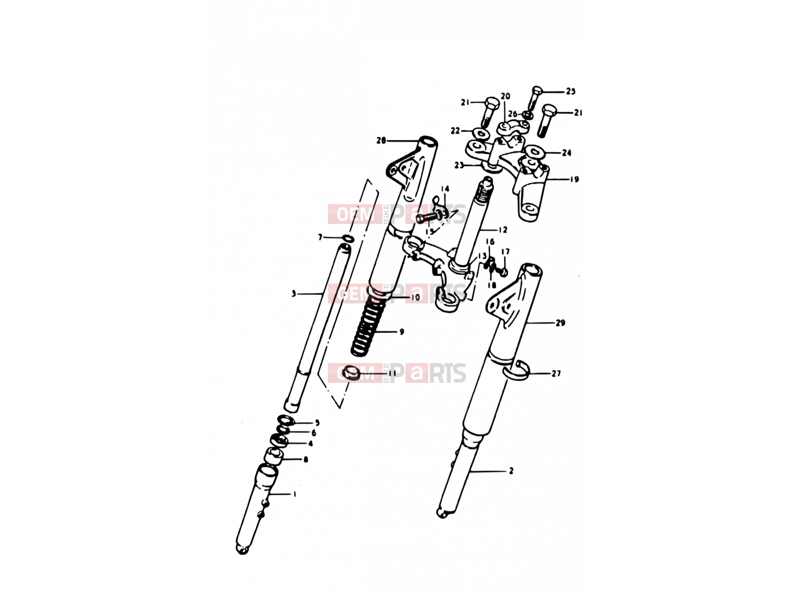35 - FRONT FORK (A100N) - Suzuki A100 L (1990)
