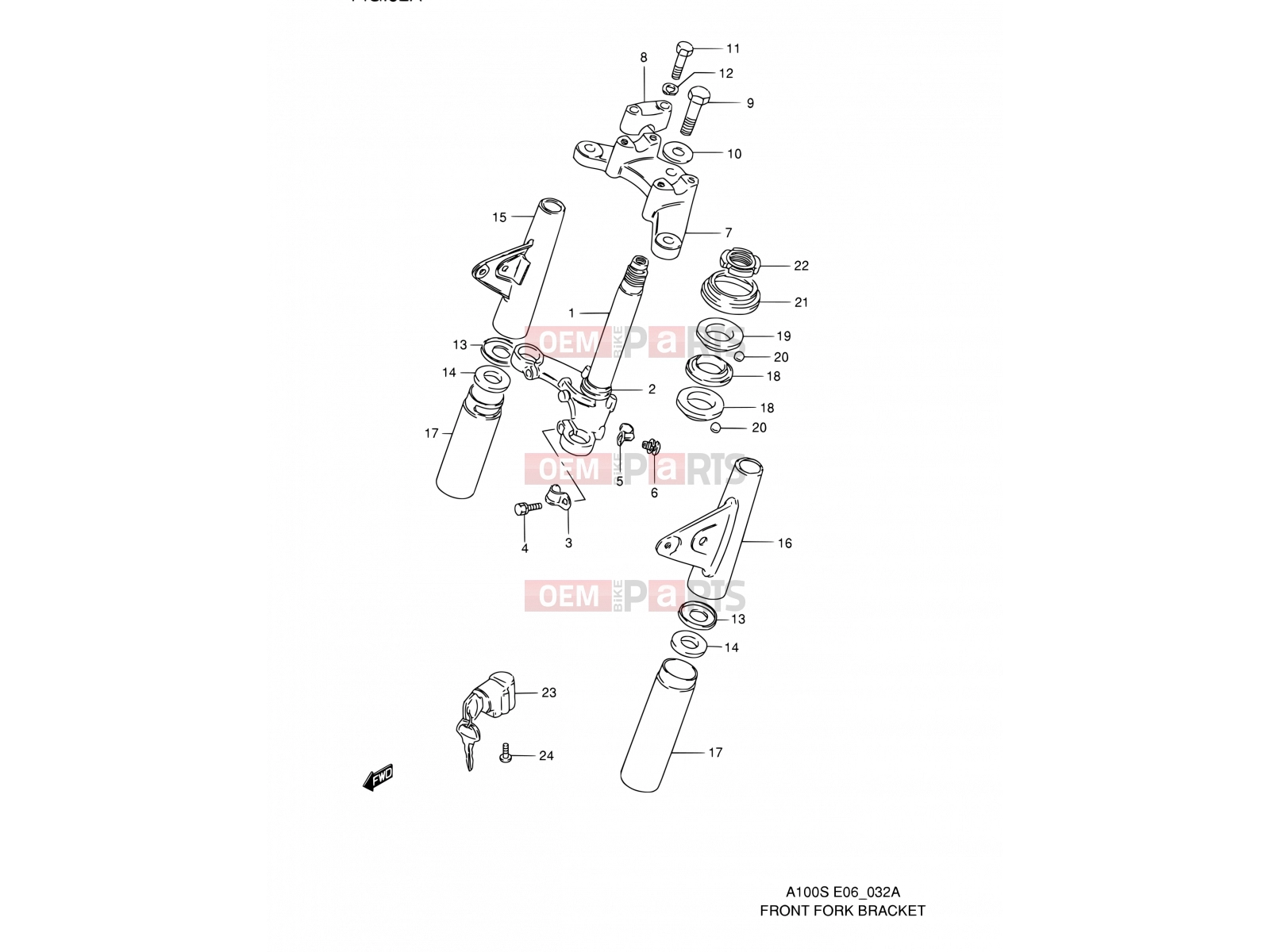 SUZUKI A100 S (1995) 32A - FRONT FORK BRACKET