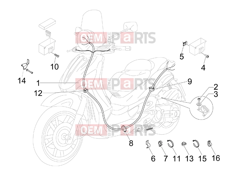 Electrical system » Main cable harness - Piaggio Beverly 400 ie Tourer 2010