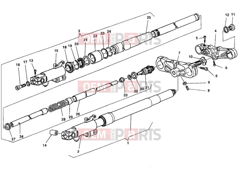 DUCATI 1998 900 SS Final Ed. FRONT FORK » FRONT SUSPENSION