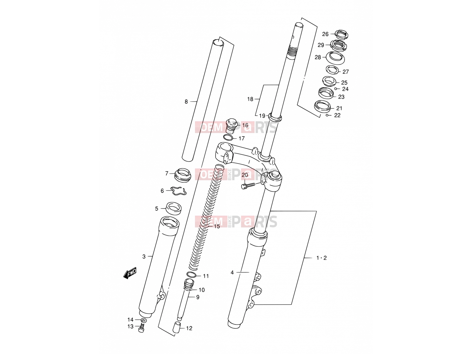 SUZUKI AN150 X (1999) 43 - FRONT FORK