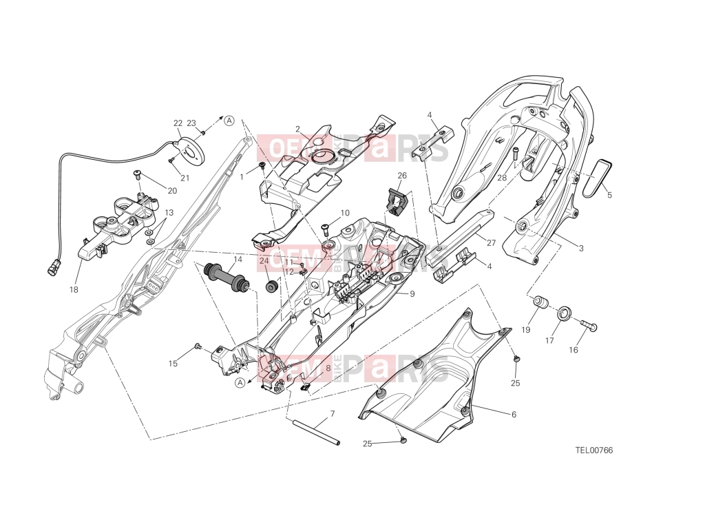 DUCATI 2013 Diavel Strada REAR FRAME COMP.