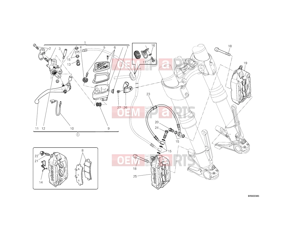 DUCATI 2013 Diavel Strada FRONT BRAKE SYSTEM