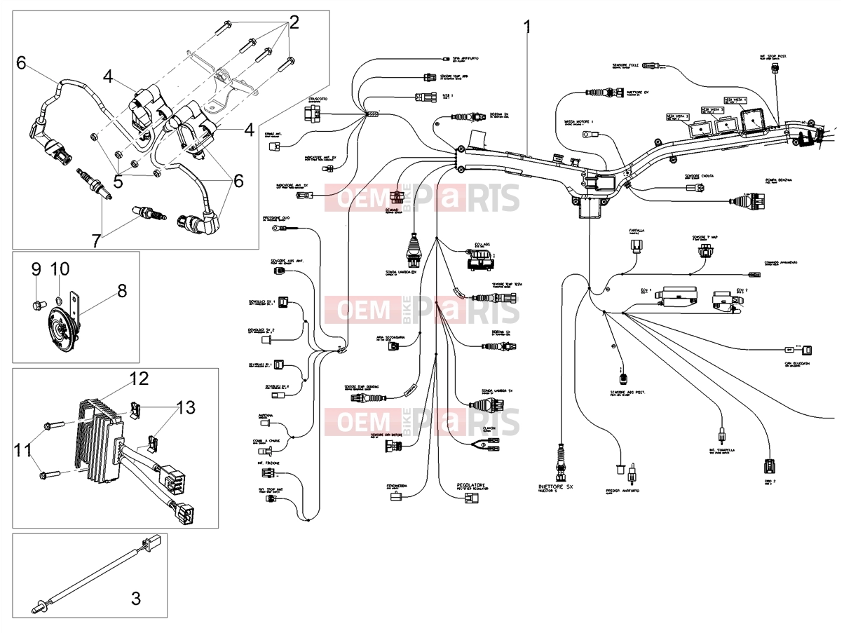 Electrical systems » Front electrical system - Motoguzzi V85 TT E5+ (EU) 2025