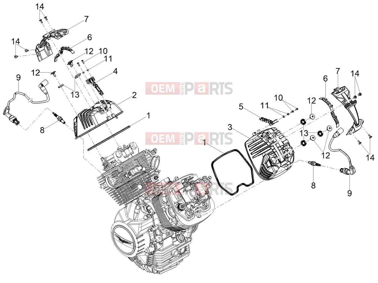 MOTOGUZZI V85 TT Strada E5+ (EU) Engine » Cylinder head cover