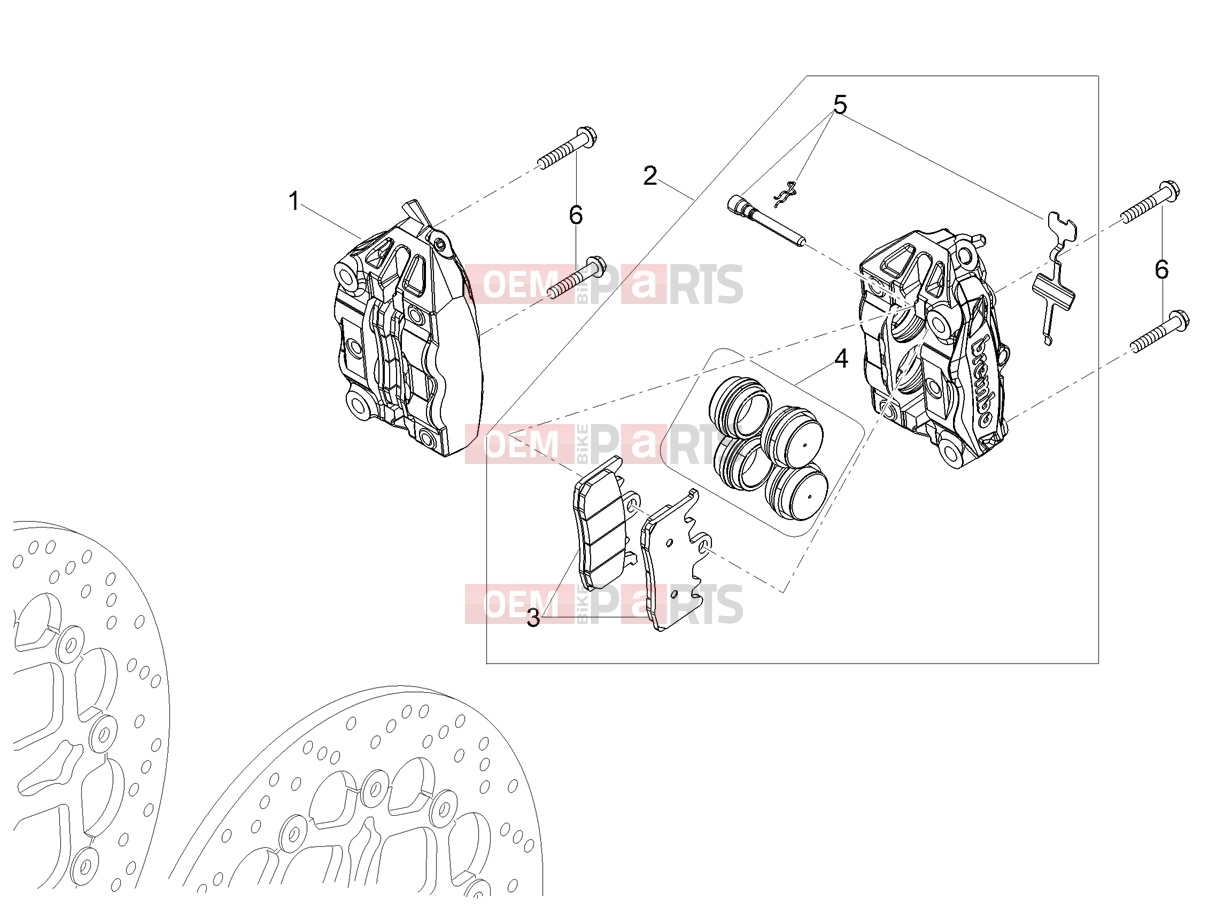MOTOGUZZI V85 TT Strada E5+ (EU) Braking system » Front brake caliper