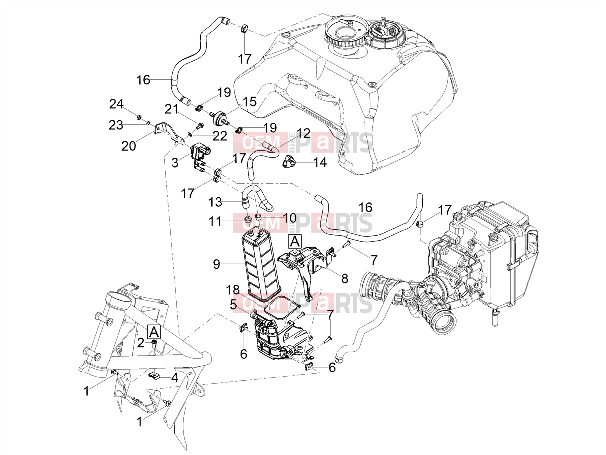 MOTOGUZZI V85 TT Strada E5+ (EU) Tank » Fuel vapour recover system