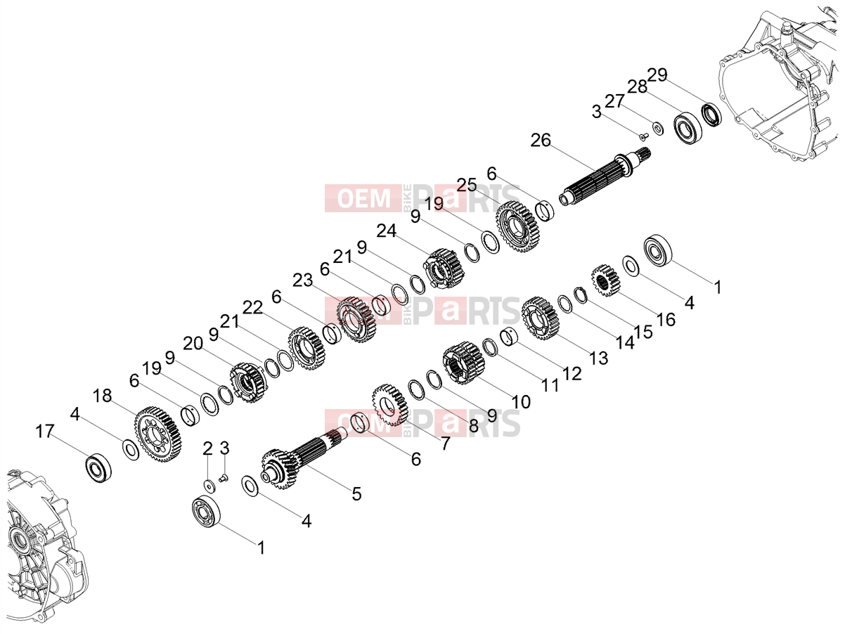 MOTOGUZZI V85 TT Strada E5+ (EU) Engine » Gear box - Gear assembly
