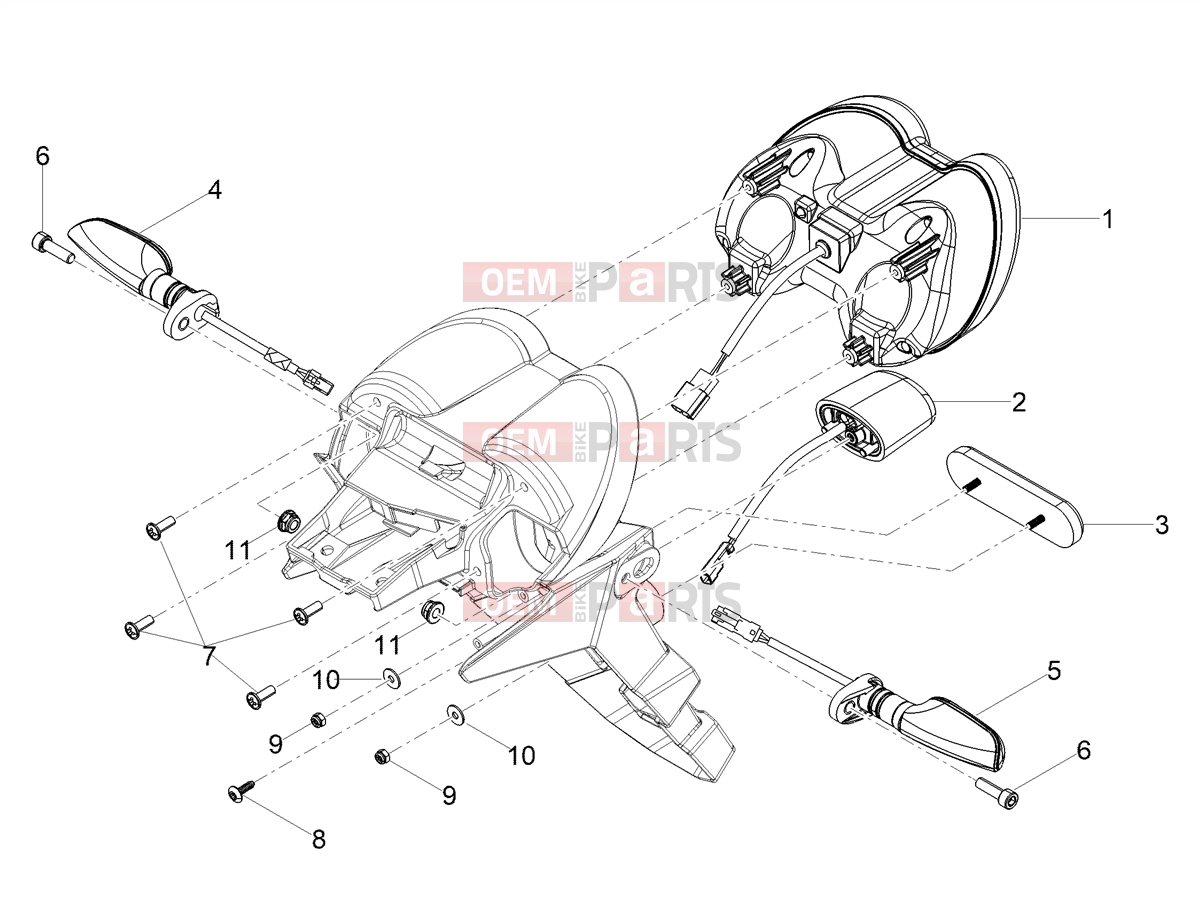 MOTOGUZZI V85 TT Strada E5+ (EU) Lights - Instruments » Rear headlamps