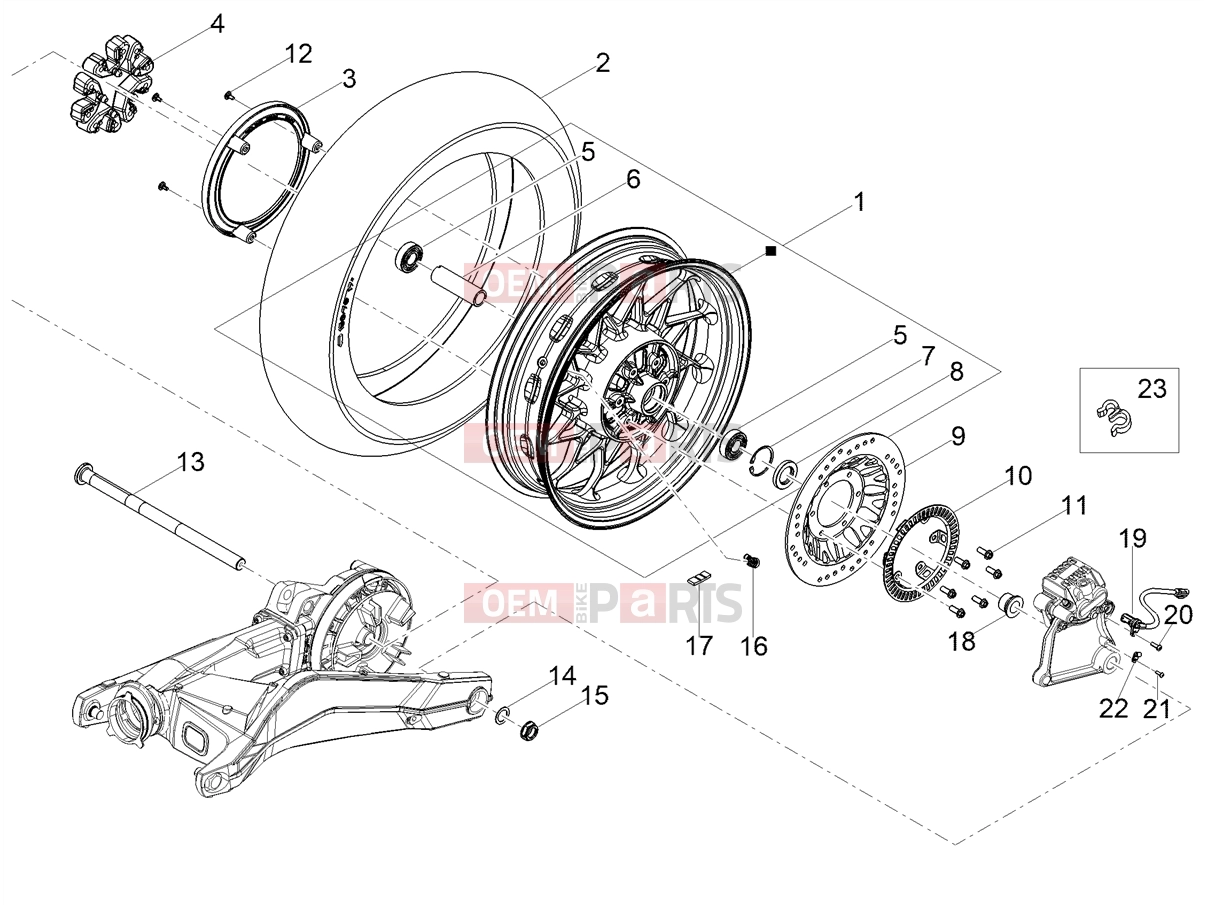 MOTOGUZZI V85 TT Strada E5+ (EU) Wheels » Rear wheel