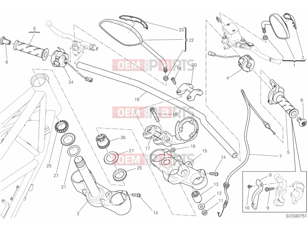 HANDLEBAR AND CONTROLS - Ducati Scrambler Classic 2016