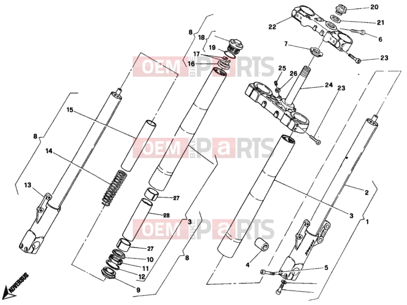 DUCATI 1996 Monster 400 FRONT FORK » FRONT SUSPENSION