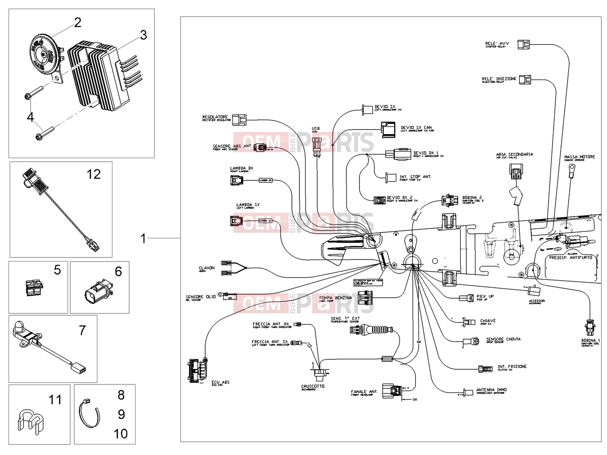 Electrical systems » Front electrical system - Motoguzzi V9 Bobber 850 SE E5 (EU) 2024