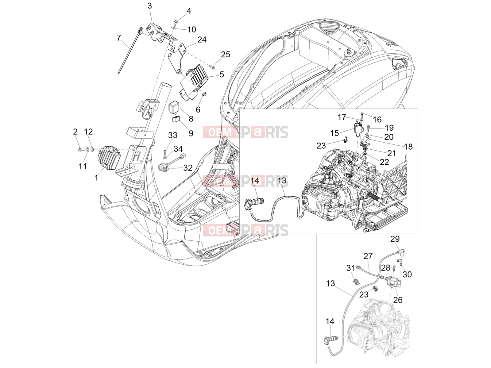 Ve schématickém rozložení 10 pc - B016777 - Šroub