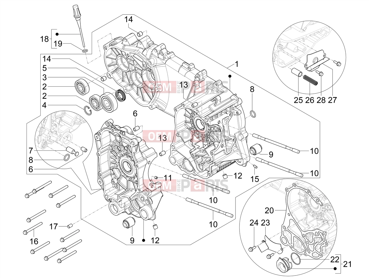 PIAGGIO Beverly 310 Classic - Sport E5+ (EU) Engine » CRANKCASE