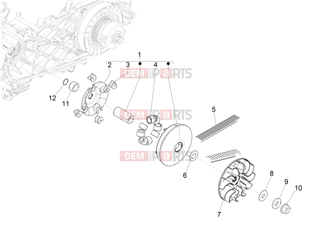 PIAGGIO Beverly 400 Deep Black E5 (EU) Engine » Driving pulley
