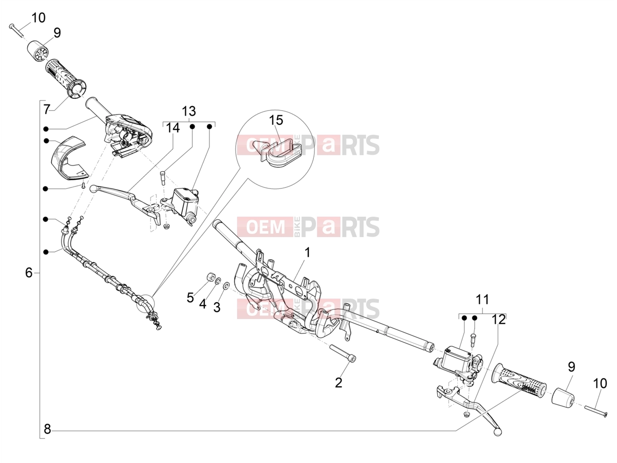PIAGGIO Beverly 400 Deep Black E5 (EU) Handlebars/Steering » Handlebars - Master cil.