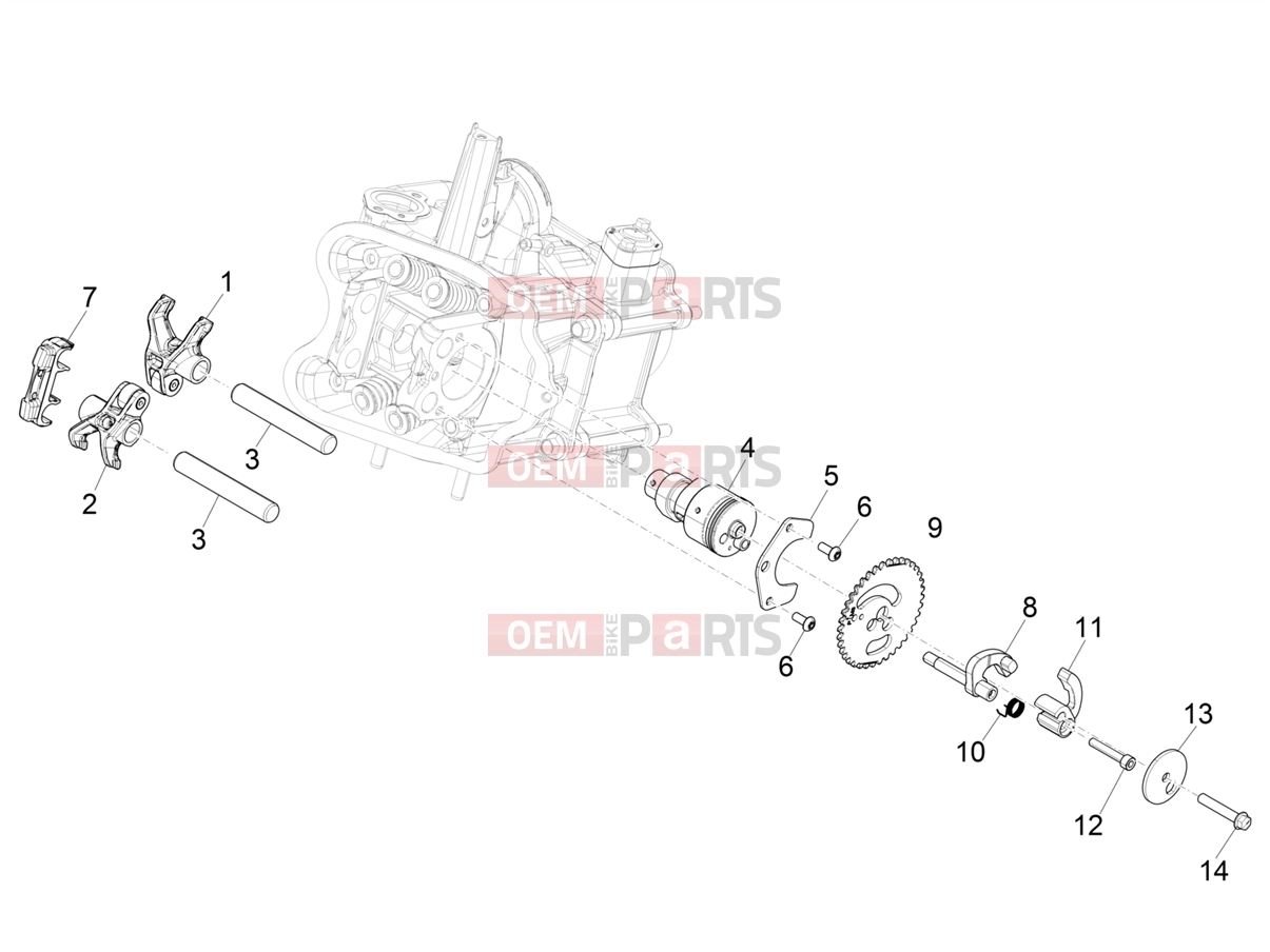 PIAGGIO Beverly 400 Deep Black E5 (EU) Engine » Rocking levers support unit