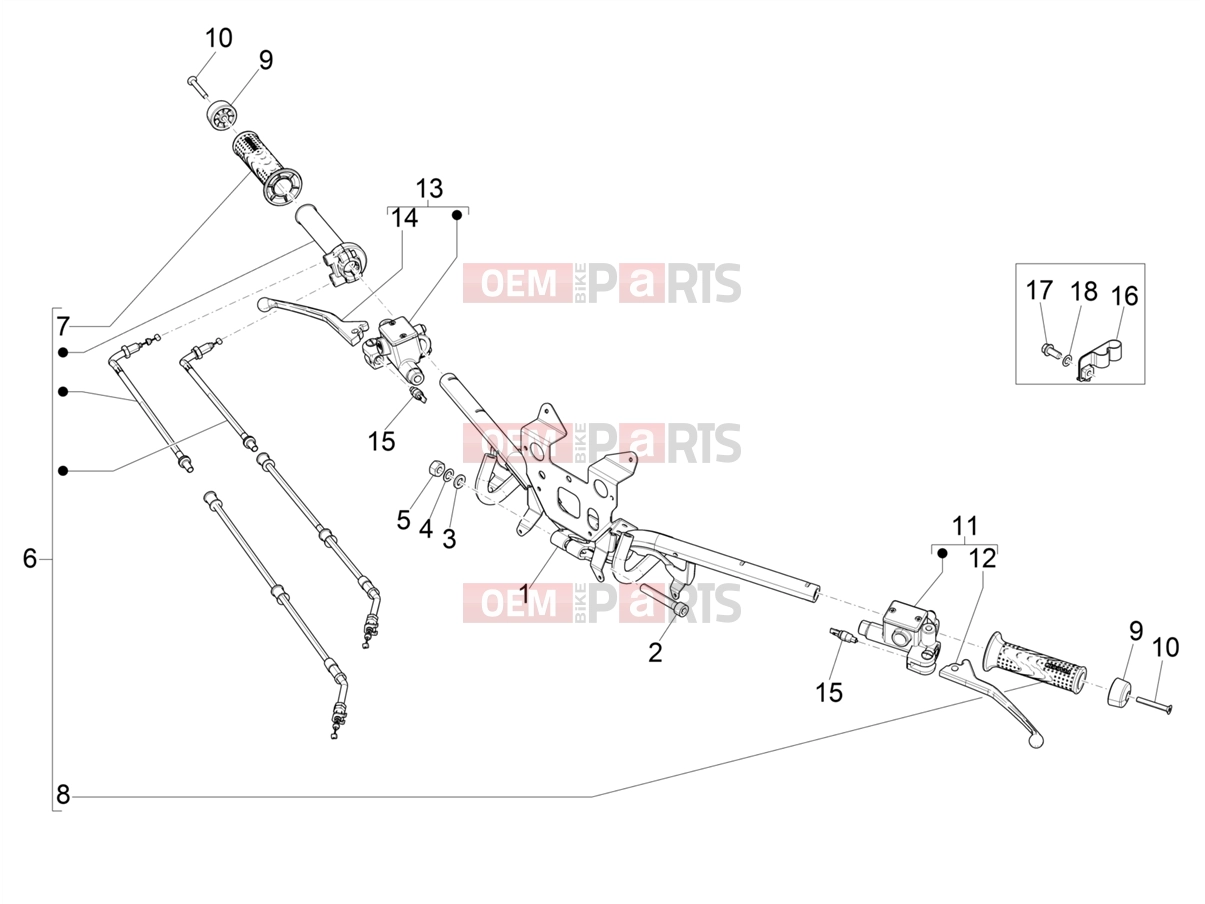 Handlebars/Steering » Handlebars - Master cil. - Piaggio Medley 125 E5+ (EU) 2025