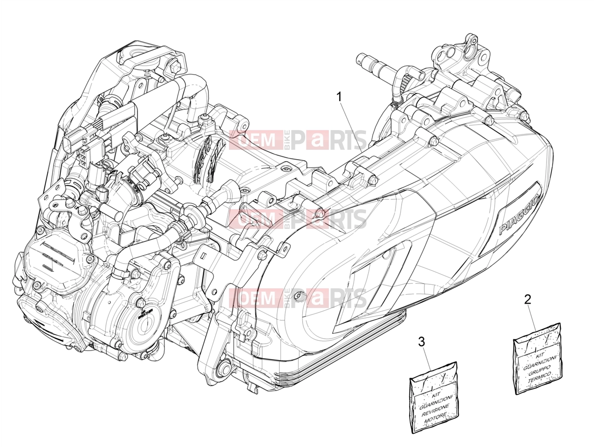 Engine » Engine assembly - Piaggio Medley 125 E5 (EU) 2021