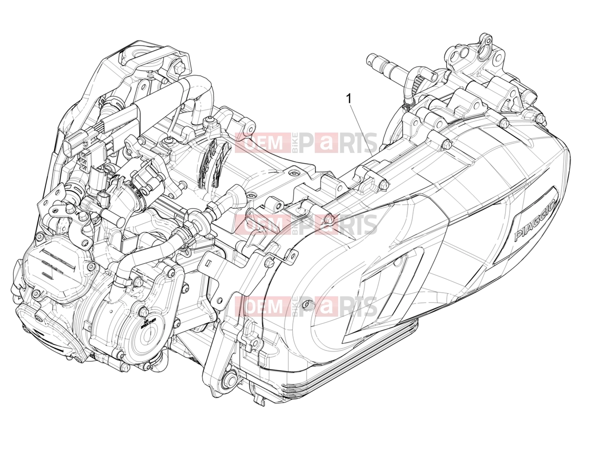 Engine » Engine assembly - Piaggio Medley 200 E5+ (EU) 2025