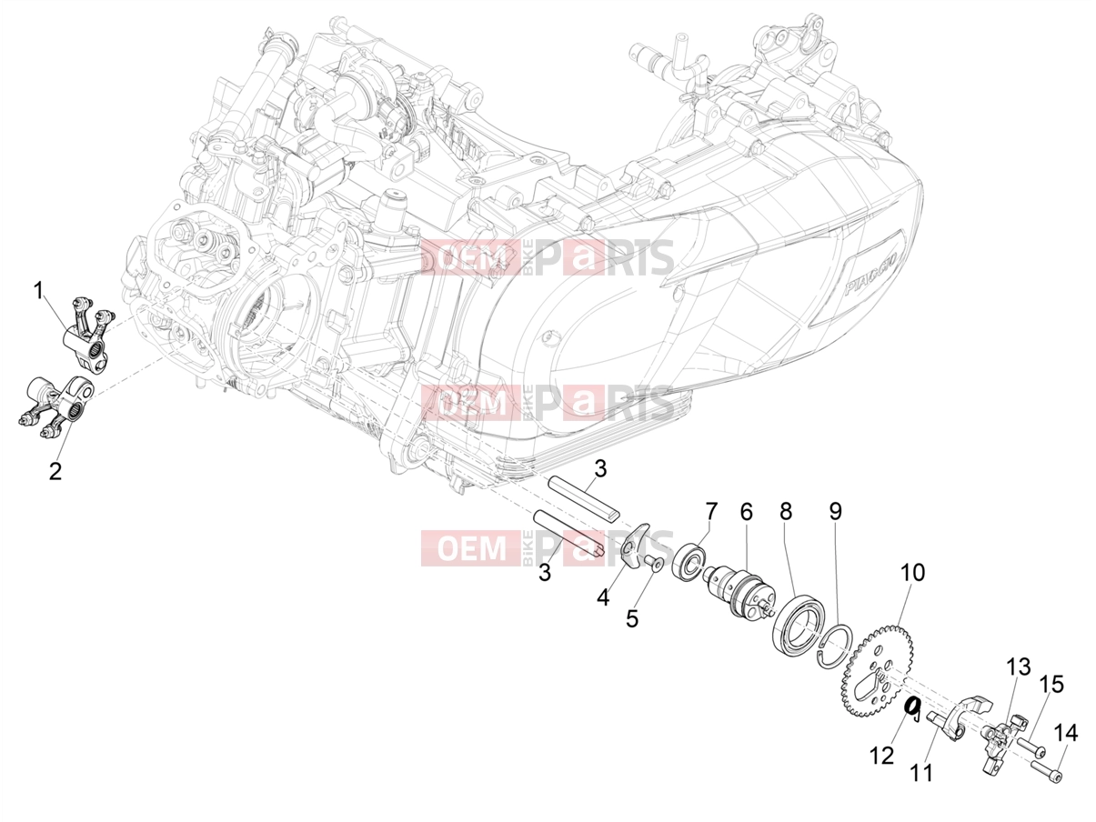 Engine » Rocking levers support unit - Piaggio Medley 200 E5+ (EU) 2025