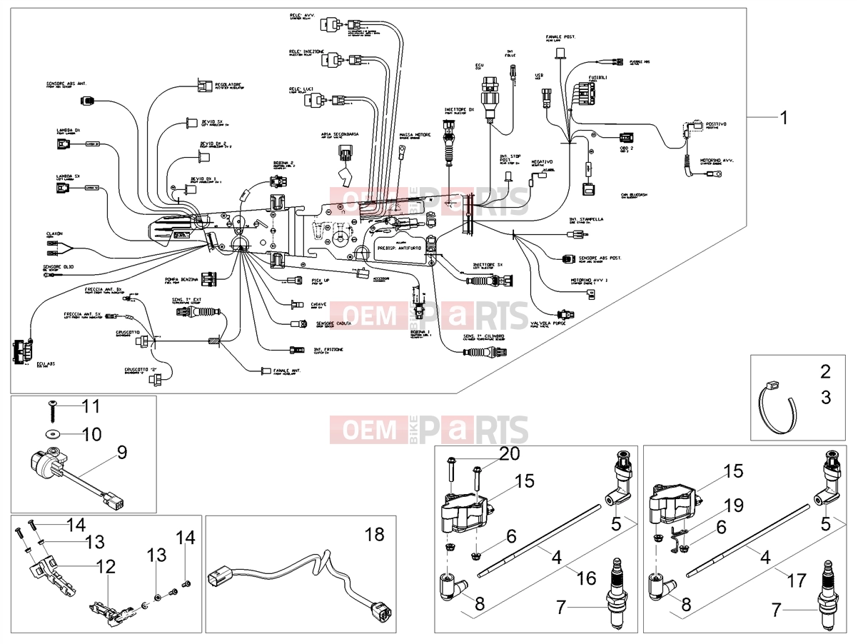 Electrical systems » Central electrical system - Motoguzzi V7 Stone E5+ (EU) 2025
