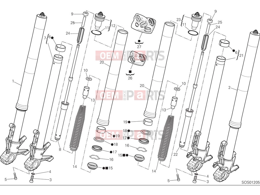 DUCATI 2025 Desert X Front fork