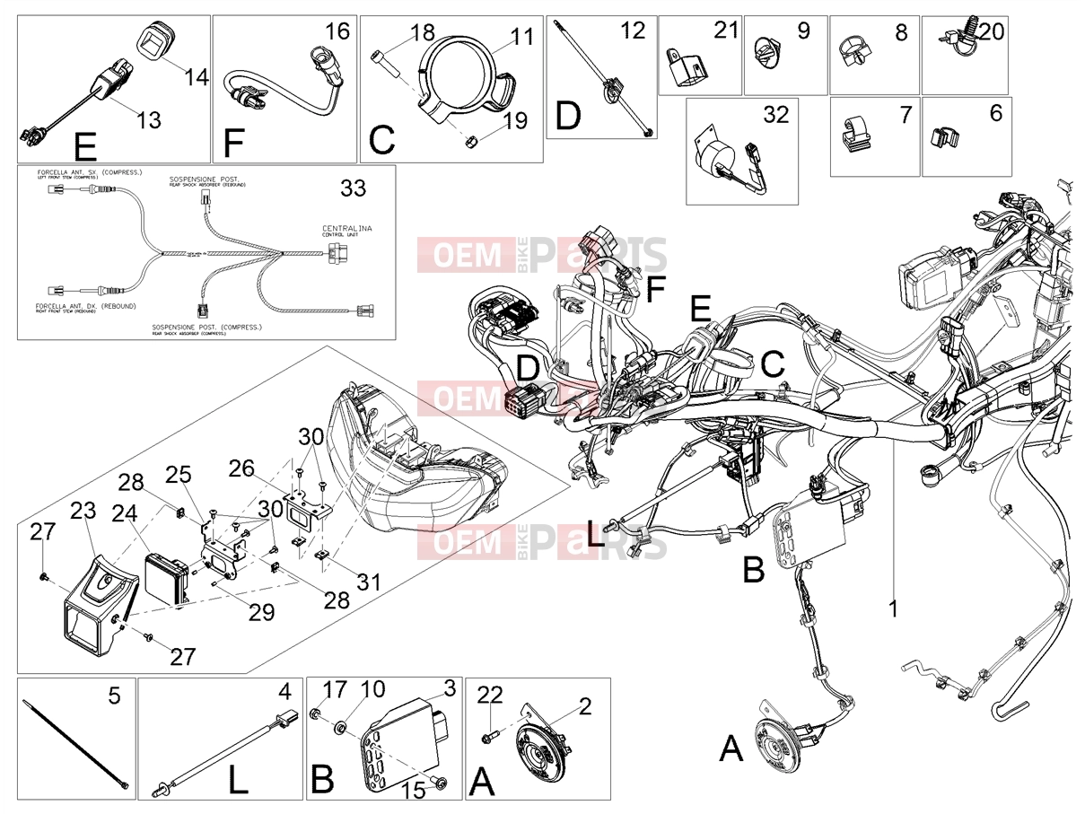 MOTOGUZZI V100 Mandello S E5+ (EU) Electrical systems » Front electrical system