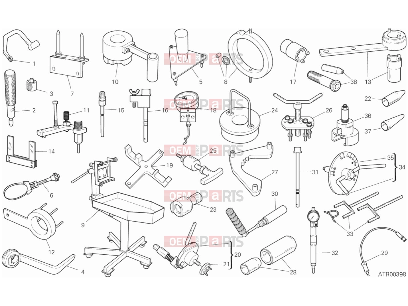 DUCATI 2019  Diavel 1260 WORKSHOP SERVICE TOOLS (ENGINE)
