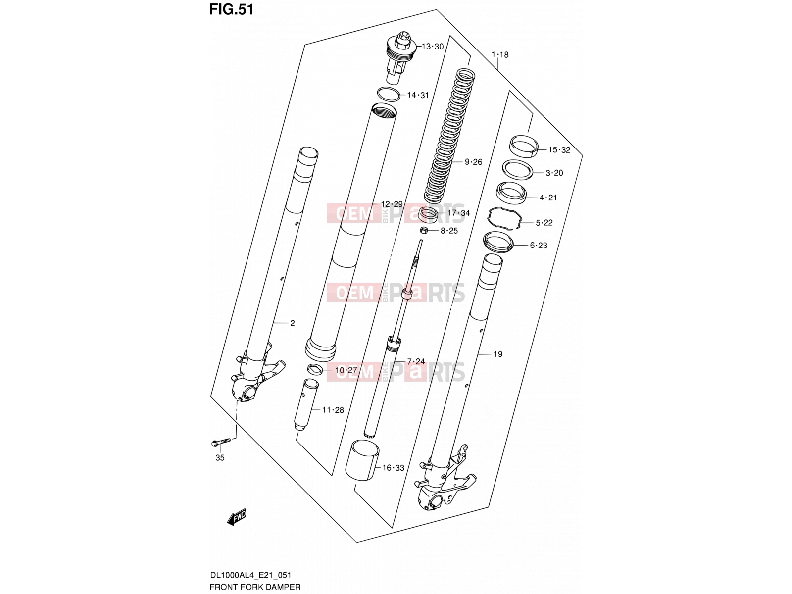 51 - FRONT FORK DAMPER - Suzuki DL1000A L4 (2014) V-Strom (E21)