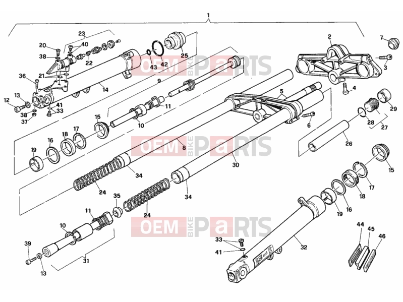 DUCATI 1993 907 I.E. FRONT FORK » FRONT SUSPENSION