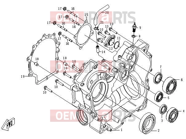 CFMOTO 2011 UTV UFORCE 600 (CF600-5) RIGHT CRANKCASE - E03