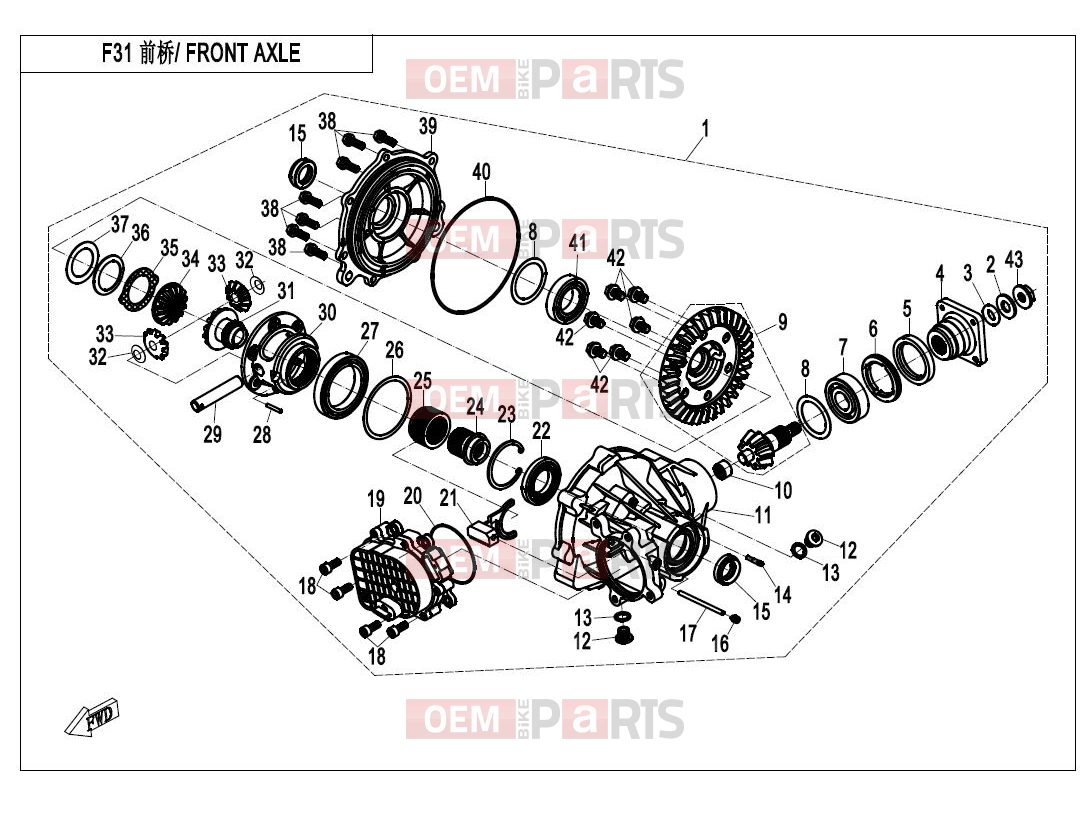 CFMOTO 2015 UTV UFORCE 800 (CF800-3) FRONT AXLE