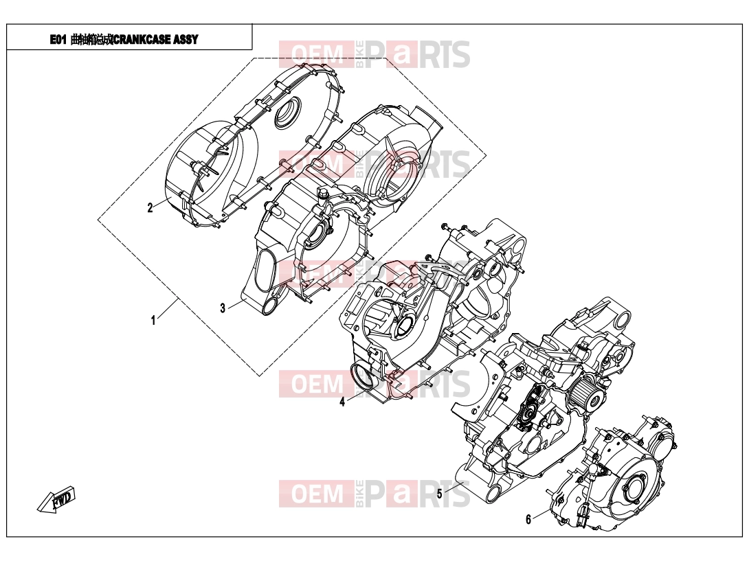CFMOTO 2020 UTV UFORCE 800 (CF800-3) CRANKCASE ASSY. - E01