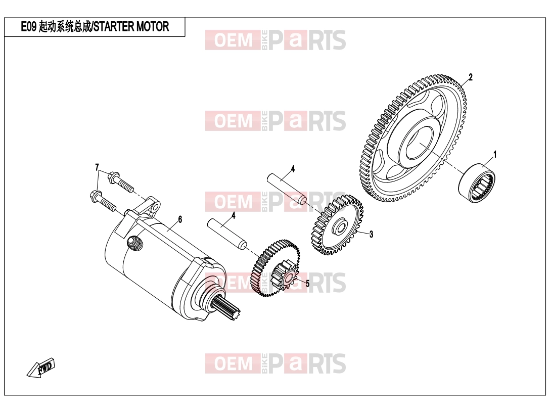 CFMOTO 2015 UTV UFORCE 800 (CF800UU-A) STARTER MOTOR - E09