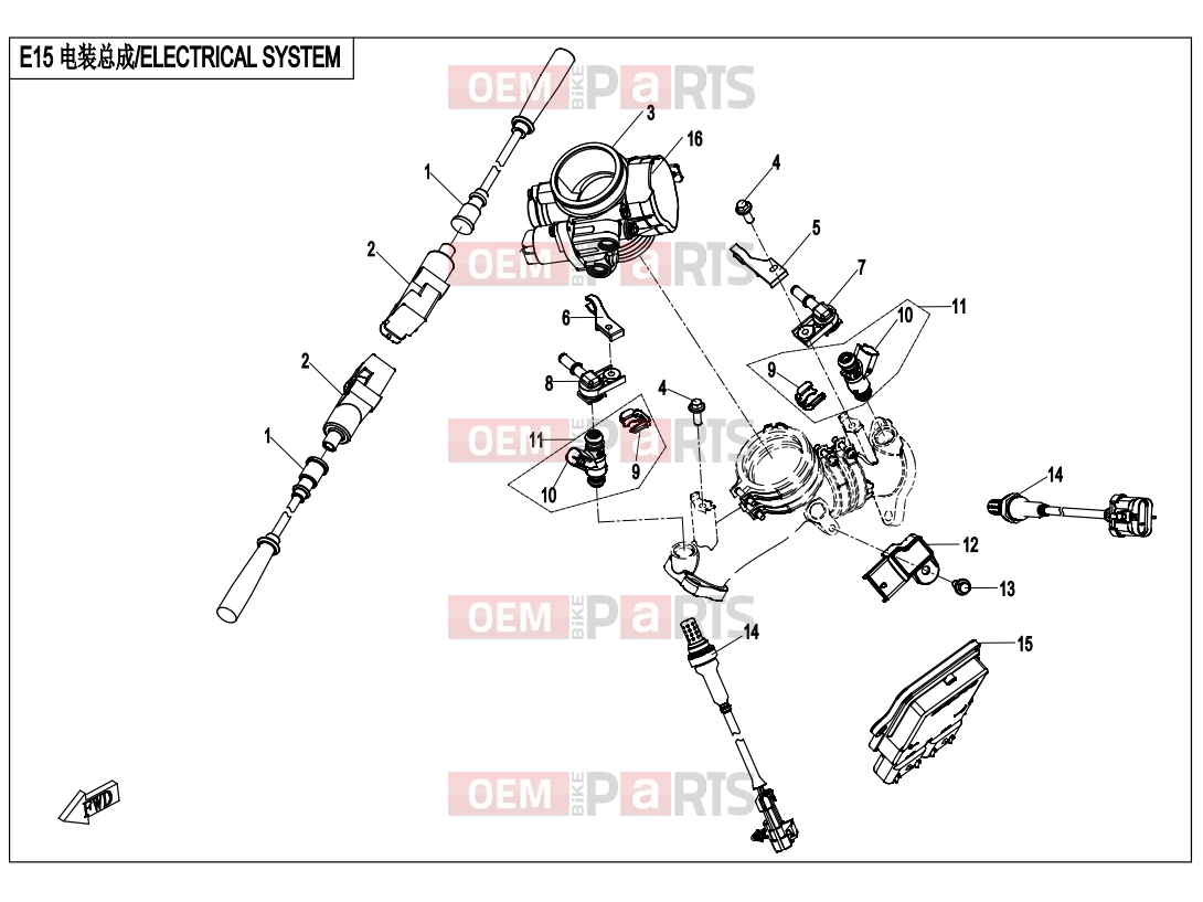 CFMOTO 2016 UTV UFORCE 800 (CF800UU-A) ELECTRICAL SYSTEM - E15