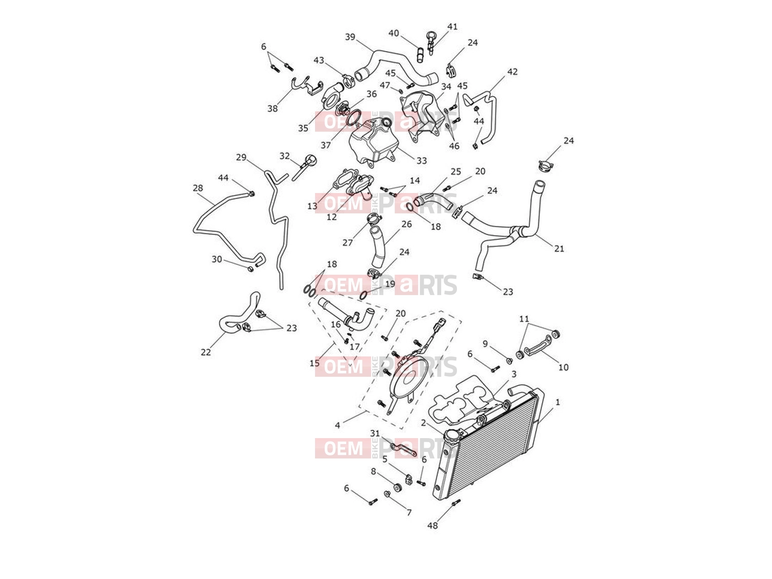 Triumph 2024 Trident 660 Cooling System