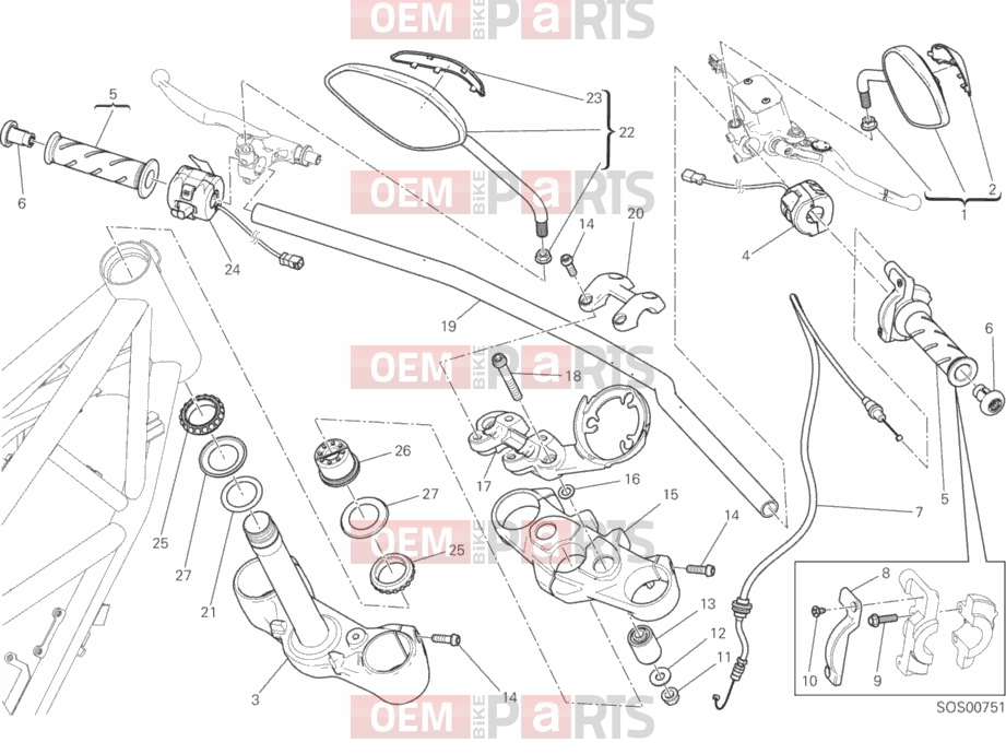 DUCATI 2017 Scrambler Classic HANDLEBAR AND CONTROLS