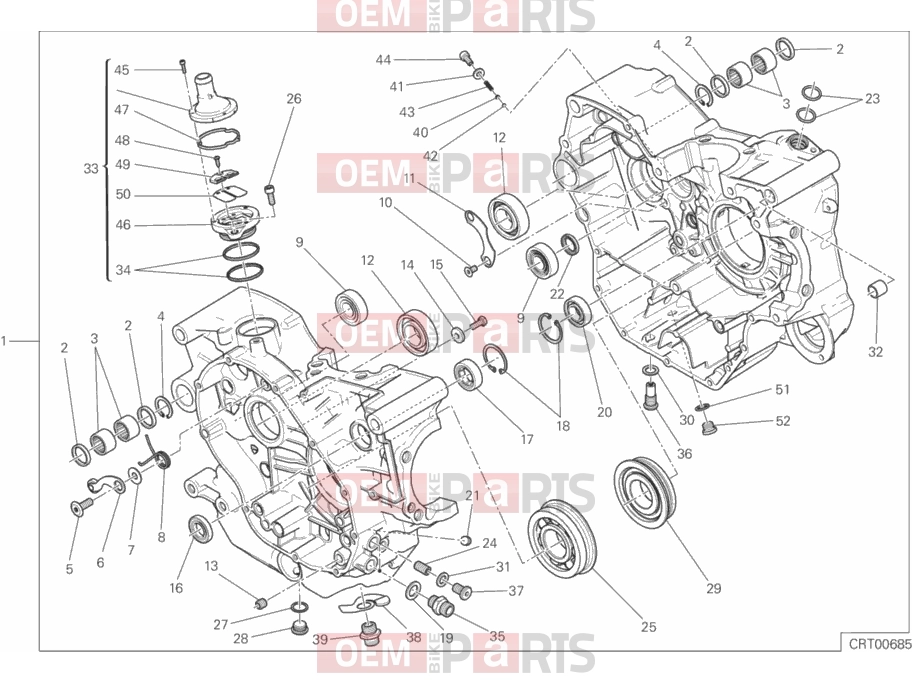 DUCATI 2017 Scrambler Classic COMPLETE HALF-CRANKCASES PAIR