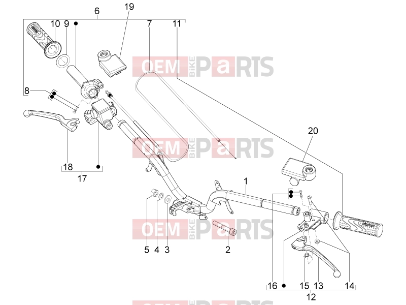 Handlebars/Steering » Handlebars - Master cil. - Piaggio Typhoon 50 4T E2 (CA, US) 2024