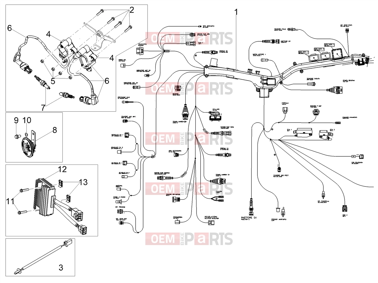 Electrical systems » Front electrical system - Motoguzzi V85 TT (EU) 2026