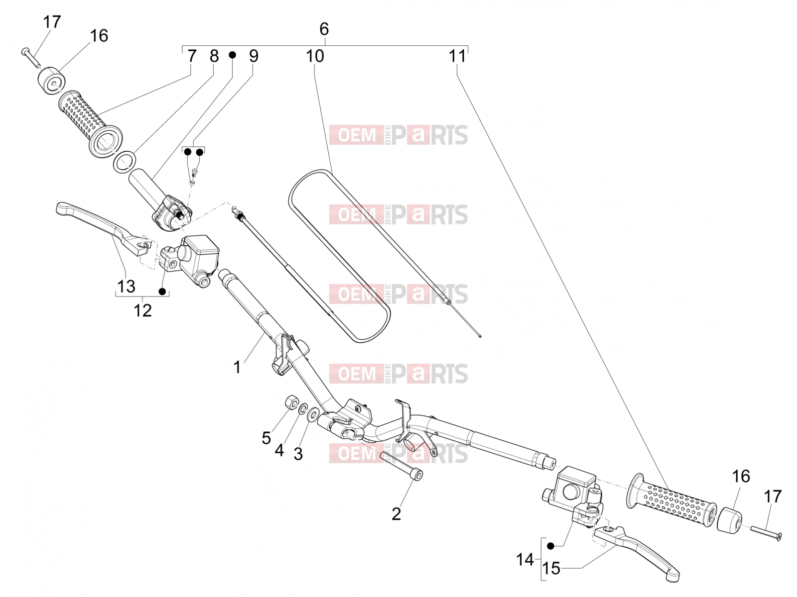 Handlebars/Steering » Handlebars - Master cil. - Piaggio NRG Power DD 2020