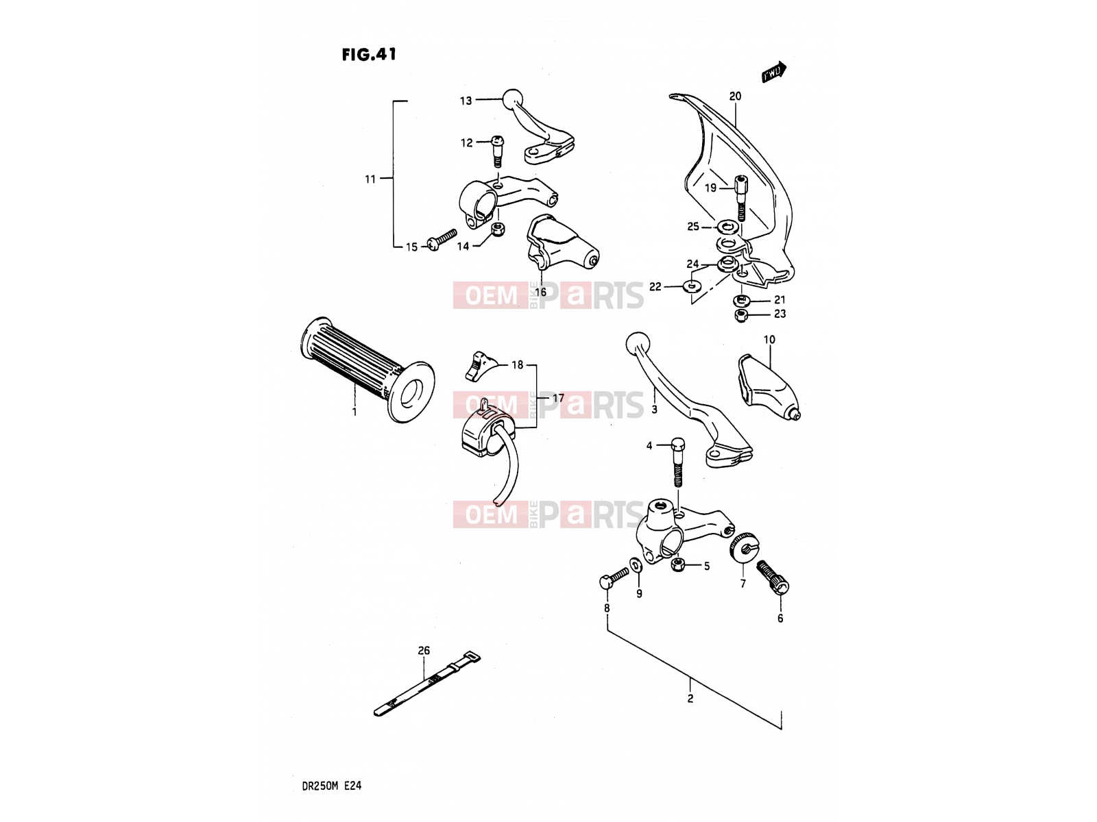 41 - LIGHT HANDLE SWITCH (E01,E02) - Suzuki DR200 H (1987)