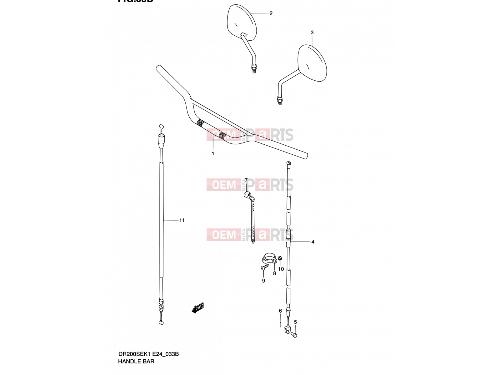 SUZUKI DR200SE K2 (2002) (E06,E24) 33B - HANDLE BAR (MODEL K2/K3/K4/K5 E06)