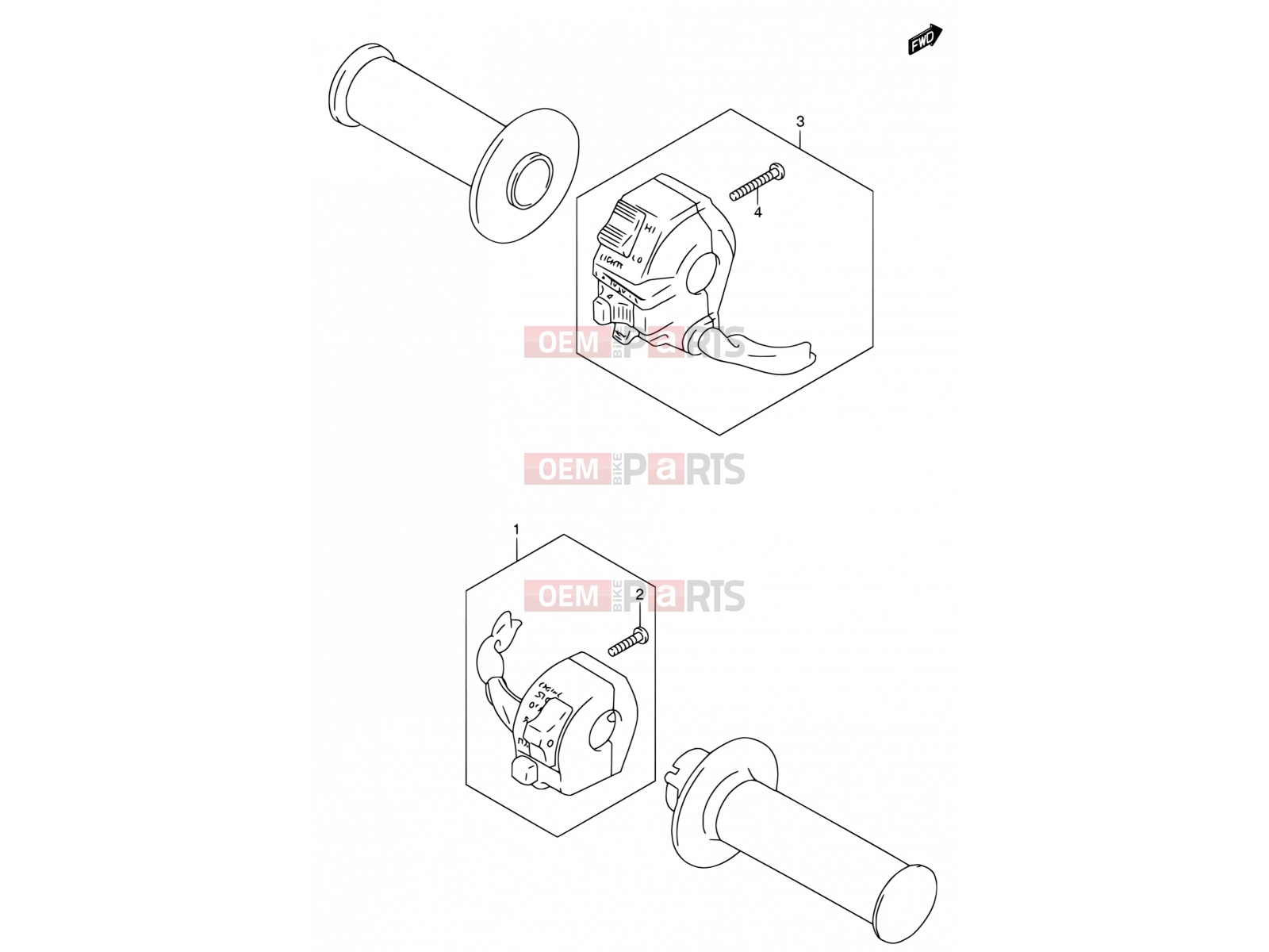 SUZUKI DR200SE K4 (2004) (E03,E28,E33) 25 - HANDLE SWITCH