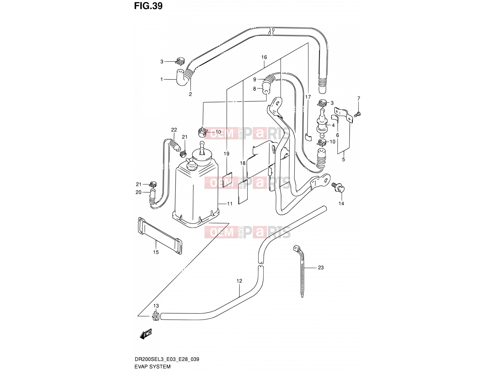 SUZUKI DR200SE L3 (2013) (E03,E28,E33) 39 - EVAP SYSTEM (DR200SEL3 E33)