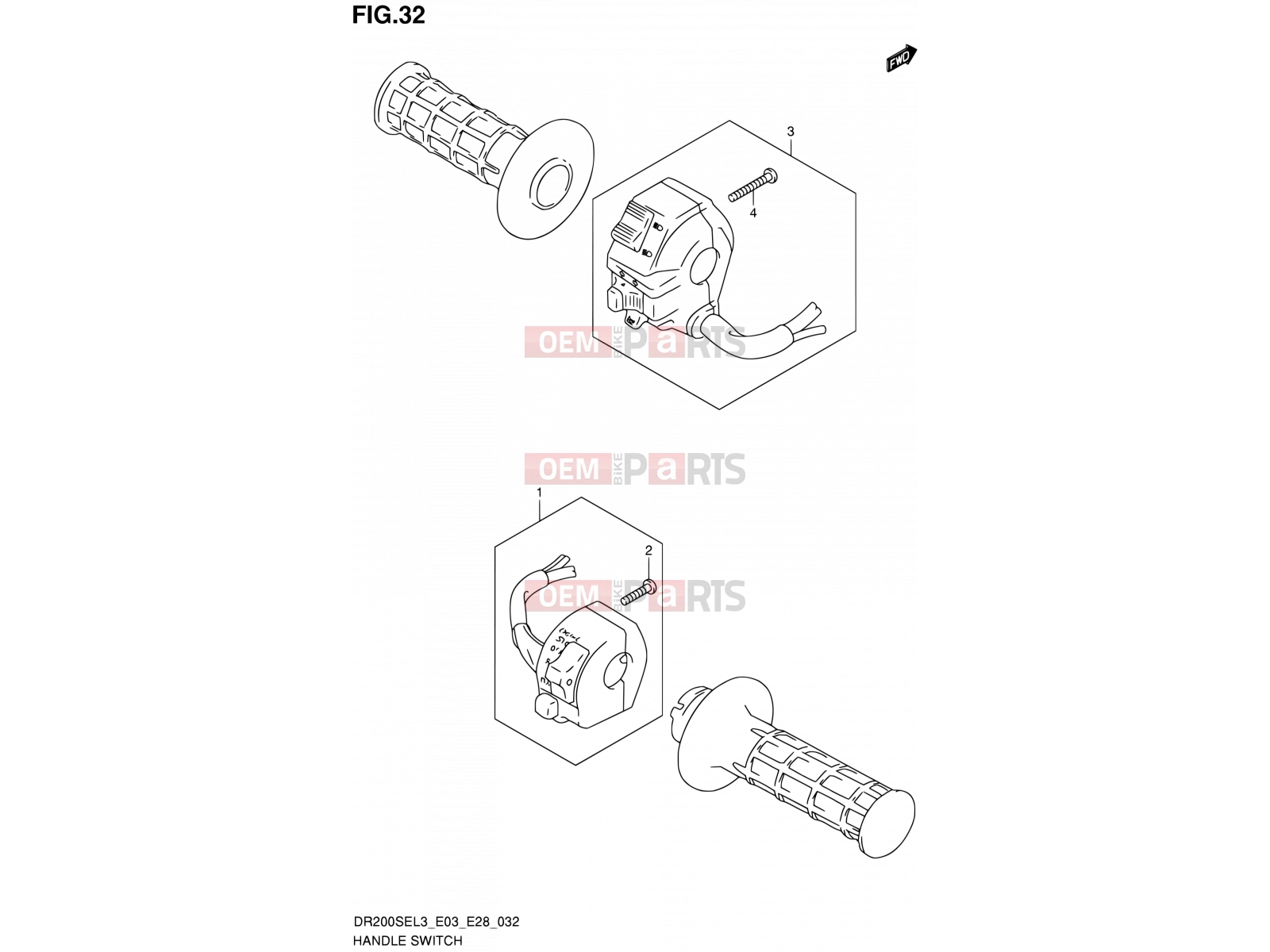 32 - HANDLE SWITCH - Suzuki DR200SE L3 (2013) (E03,E28,E33)
